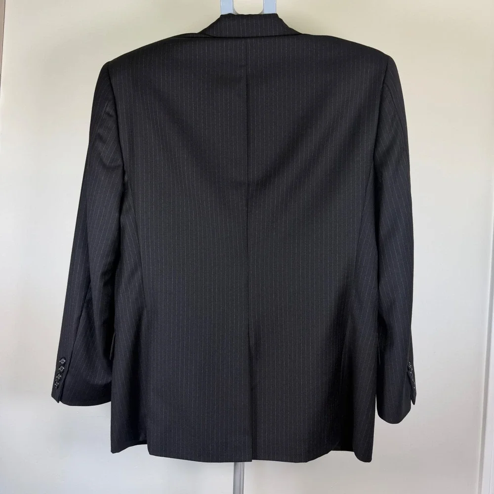 Hickey Freeman Collection Mens 38 Short Wool Cashmere Pinstripe Blazer USA Made